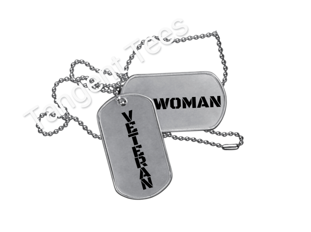Woman Veteran Tags Tee - Tangent Tees