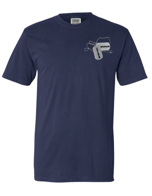 Woman Veteran Tags Tee - Tangent Tees